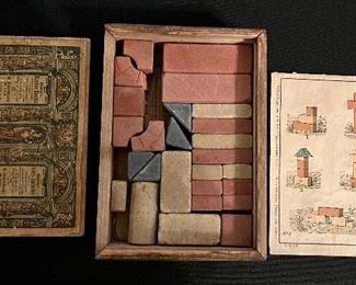 RARE Antique Child's Building Block Set - c. 1900 Germany