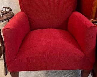Red Fabric Arm Chair