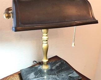 Vintage Desk Lamp on Marble Base