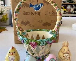Jim Shore Easter Basket w/Box and other Decor