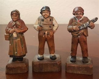 German Handcarved Wooden Figurines