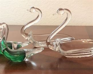 IHG Glass Swans made in Waterford, Ireland