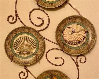 Seashell Plate Wall Arrangement