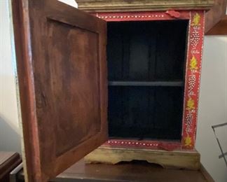 Painted End Table Cabinet Inside