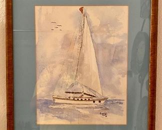 1982 Sailboat Watercolor
