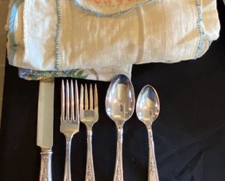 Complete 1847 Rogers Bros Silverplate Set w/Original storage cases - 6 complete place settings