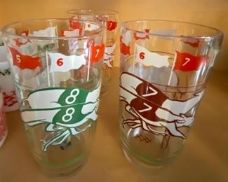 3 1950's Boscul Peanut Butter Greyhound Collectible Tumblers
