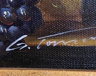 Artist Signature on Floral Painting