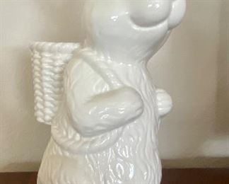 Large White Ceramic Bunny Statue
