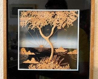 Vintage Chinese Carved Cork Diorama