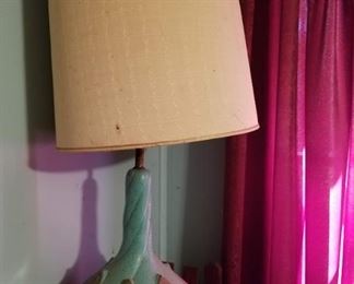 mcm turquoise lamp