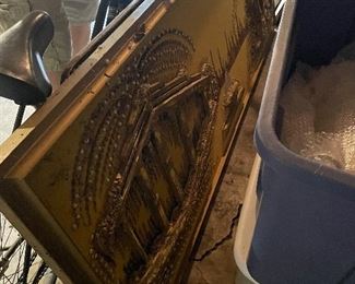 Large, vintage, light-up picture