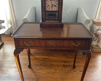 Kittinger side table & Antique clock