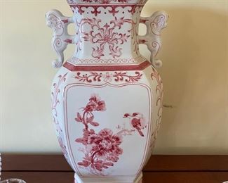 One of two large vases w/handles - PRISTINE!