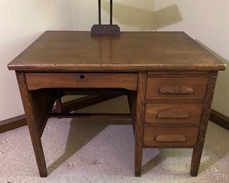 Antique oak student desk