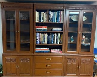 Three piece bookcase/storage cabinets