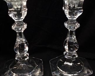 PAIR OF HEISEY OLD WILLIAMSBURG CANDLE STANDS