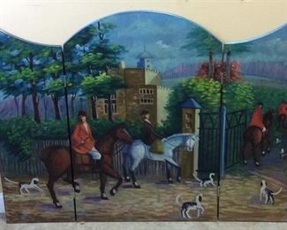 FOLDUP FIREPLACE SCREEN HAND PAINTED