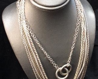 9 STERLING SILVER NECKLACES
