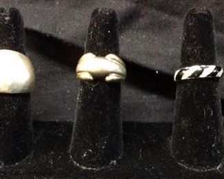 5 STERLING SILVER RINGS