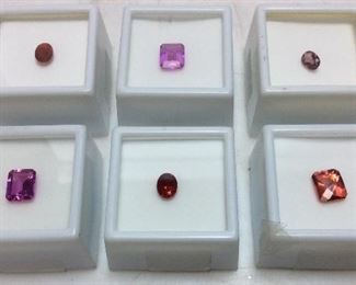 6 SEMI PRECIOUS STONES, LABRADORITE, TOURMALINE,

CHERRY OPAL, CREATED SAPPHIRE,