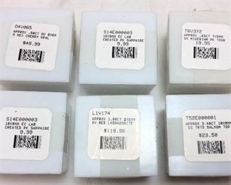 6 SEMI PRECIOUS STONES, LABRADORITE, TOURMALINE,

CHERRY OPAL, CREATED SAPPHIRE,