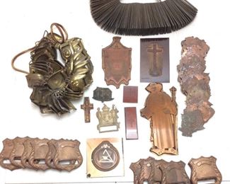 VTG. MASONIC BADGES AND COMPANY TAGS