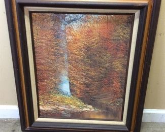 VTG. JOE SHELL OIL ON CANVAS, INDIANA