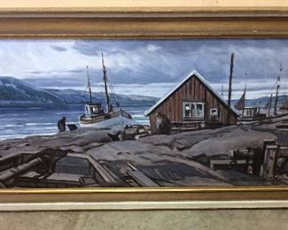 VTG. PAINTING, FISHERMANS VILLAGE