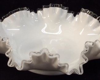 FENTON SILVER CREST BOWL, 12in WIDE