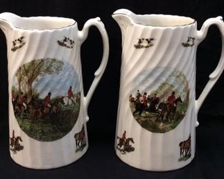 (2) ENGLISH PITCHERS WITH FOX