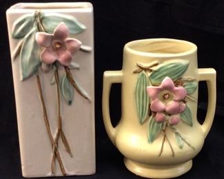 (2) MCCOY BLOSSOM TIME VASES, 8 &