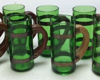 8 DURAGLASS WOOD HANDLE MUGS, 5