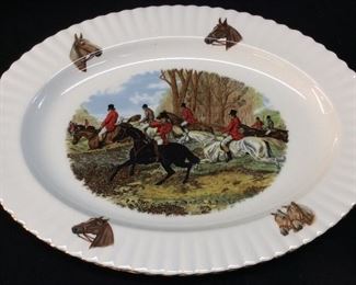 ENGLISH BONE CHINA FOX HUNTING TRAY,