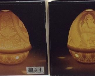 LLADRO LITHOPANE PAIR OF TEA LIGHTS