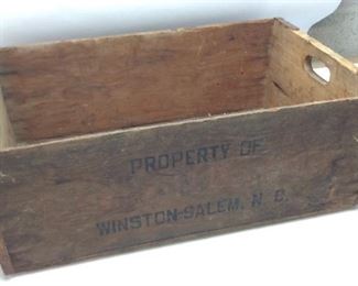 VINTAGE WINSTON SALEM WOOD CRATE
