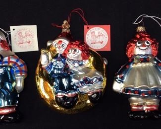 (3) KURT S. ADLER POLONAISE COLLECTION, GLASS CHRISTMAS ORNAMENTS