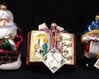 (3) KURT S. ADLER POLONAISE COLLECTION, GLASS CHRISTMAS ORNAMENTS