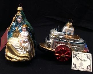 (3) KURT S. ADLER POLONAISE COLLECTION, GLASS CHRISTMAS ORNAMENTS