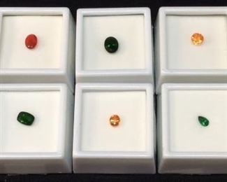 10 STONE LOTS, SEMI PRECIOUS STONES,
GREEN TOURMALINE, PINK SAPPHIRE, RED LABRADORITE, CHROME DIOPSIDE, CHERRY OPAL, GARNET,