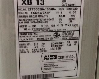 TRANE AC UNIT, 2 1/2 TONS, 13 SEER