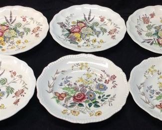 (6) SPODE FLORAL DECORATED