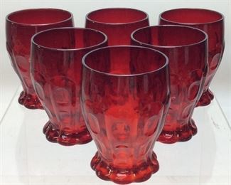 (6) FENTON RUBY TUMBLERS, PATTERN