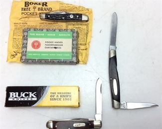 VTG. BOKER & 2 BUCK POCKETKKNIVES