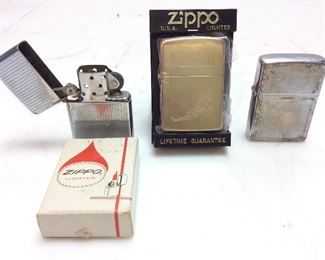 3 ZIPPO LIGHTERS, 1 WINSTON