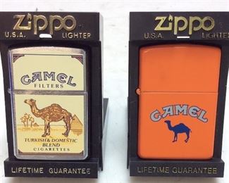 2 ZIPPO CAMEL LIGHTERS, NEW