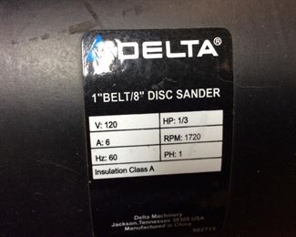 DELTA 1’’ BELT & 8’’ DISC SANDER w ROLLING CART