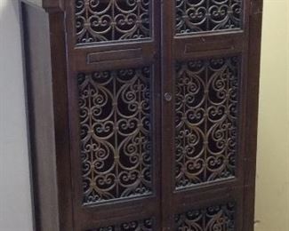 MID CENTURY FILIGREE STYLE WARDROBE CABINET