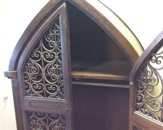 MID CENTURY FILIGREE STYLE WARDROBE CABINET