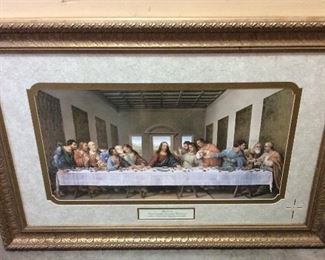 LAST SUPPER FRAMED ART,44’’ BY 30’’, JOHN 13-34, ’A NEW COMMANDMENTI GIVE UNTO YOU, THAT YE LOVE ONEANOTHER, AS I HAVE LOVED YOU, THAT YE ALSO LOVE ONE ANOTHER.’’
